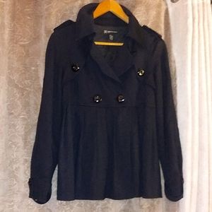 Women's INC Black Stretch Pea Fun Comfy Mutifunctional Coat Size:S